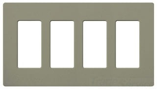 Lutron Decora-Style Wall Plate, 4-Gang, Standard, Dimmer, Designer - Satin Greenbriar