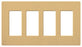 Lutron Decora-Style Wall Plate, 4-Gang, Standard, Dimmer, Designer - Satin Goldstone