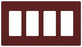 Lutron Decora-Style Wall Plate, 4-Gang, Standard, Dimmer, Designer - Satin Merlot