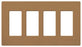 Lutron Decora-Style Wall Plate, 4-Gang, Standard, Dimmer, Designer - Satin Terracotta