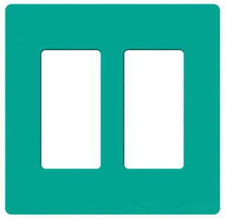 Lutron Decora-Style Wall Plate, 2-Gang, Standard, Dimmer, Designer - Satin Turquoise