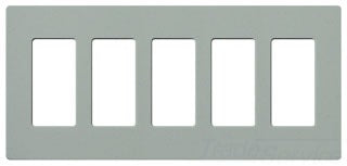 Lutron Decora-Style Wall Plate, 5-Gang, Standard, Dimmer, Designer - Satin Bluestone
