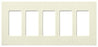 Lutron Decora-Style Wall Plate, 5-Gang, Standard, Dimmer, Designer - Satin Biscuit