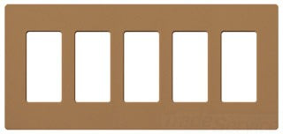 Lutron Decora-Style Wall Plate, 5-Gang, Standard, Dimmer, Designer - Satin Terracotta