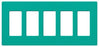 Lutron Decora-Style Wall Plate, 5-Gang, Standard, Dimmer, Designer - Satin Turquoise