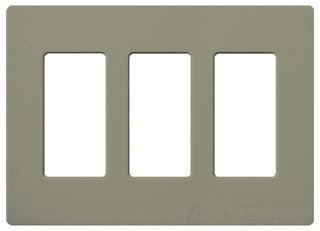 Lutron Decora-Style Wall Plate, 3-Gang, Standard, Dimmer, Designer - Satin Greenbriar
