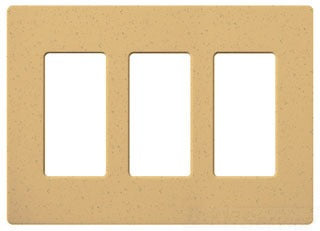 Lutron Decora-Style Wall Plate, 3-Gang, Standard, Dimmer, Designer - Satin Goldstone