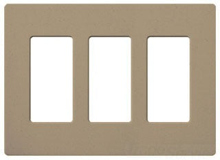 Lutron Decora-Style Wall Plate, 3-Gang, Standard, Dimmer, Designer - Satin Mocha Stone