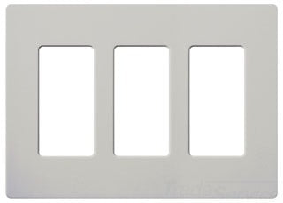 Lutron Decora-Style Wall Plate, 3-Gang, Standard, Dimmer, Designer - Satin Palladium