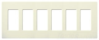 Lutron Decora-Style Wall Plate, 6-Gang, Standard, Dimmer, Designer - Satin Biscuit