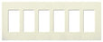 Lutron Decora-Style Wall Plate, 6-Gang, Standard, Dimmer, Designer - Satin Biscuit