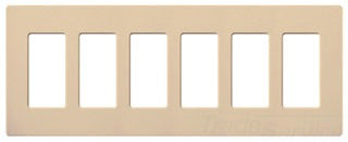 Lutron Decora-Style Wall Plate, 6-Gang, Standard, Dimmer, Designer - Satin Desert Stone