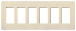 Lutron Decora-Style Wall Plate, 6-Gang, Standard, Dimmer, Designer - Satin Eggshell