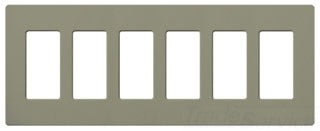 Lutron Decora-Style Wall Plate, 6-Gang, Standard, Dimmer, Designer - Satin Greenbriar