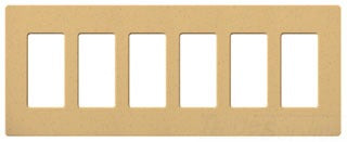 Lutron Decora-Style Wall Plate, 6-Gang, Standard, Dimmer, Designer - Satin Goldstone