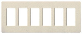Lutron Decora-Style Wall Plate, 6-Gang, Standard, Dimmer, Designer - Satin Limestone