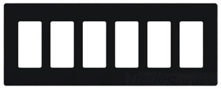 Lutron Decora-Style Wall Plate, 6-Gang, Standard, Dimmer, Designer - Satin Midnight
