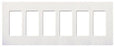 Lutron Decora-Style Wall Plate, 6-Gang, Standard, Dimmer, Designer - Satin Snow