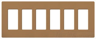 Lutron Decora-Style Wall Plate, 6-Gang, Standard, Dimmer, Designer - Satin Terracotta