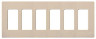 Lutron Decora-Style Wall Plate, 6-Gang, Standard, Dimmer, Designer - Satin Taupe