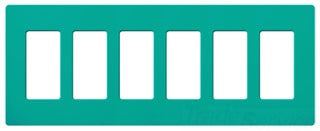 Lutron Decora-Style Wall Plate, 6-Gang, Standard, Dimmer, Designer - Satin Turquoise