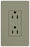 Lutron Duplex Outlet, 125 VAC at 60 Hz, 15A, 2-Pole, 3-Wire, 5-15R, Grounding Dimming Receptacle - Satin Greenbriar