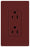 Lutron Duplex Outlet, 125 VAC at 60 Hz, 15A, 2-Pole, 3-Wire, 5-15R, Grounding Dimming Receptacle - Satin Merlot