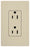 Lutron Duplex Outlet, 125 VAC at 60 Hz, 15A, 2-Pole, 3-Wire, 5-15R, Grounding Dimming Receptacle - Satin Stone