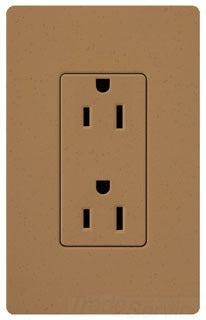 Lutron Duplex Outlet, 125 VAC at 60 Hz, 15A, 2-Pole, 3-Wire, 5-15R, Grounding Dimming Receptacle - Satin Terracotta