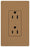Lutron Duplex Outlet, 125 VAC at 60 Hz, 15A, 2-Pole, 3-Wire, 5-15R, Grounding Dimming Receptacle - Satin Terracotta
