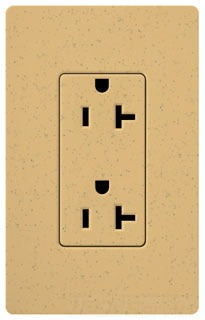 Lutron Duplex Outlet, 125 VAC at 60 Hz, 20A, 2-Pole, 3-Wire, 5-20R, Grounding Dimming Receptacle - Satin Goldstone