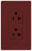 Lutron Duplex Outlet, 125 VAC at 60 Hz, 20A, 2-Pole, 3-Wire, 5-20R, Grounding Dimming Receptacle - Satin Merlot