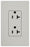 Lutron Duplex Outlet, 125 VAC at 60 Hz, 20A, 2-Pole, 3-Wire, 5-20R, Grounding Dimming Receptacle - Satin Palladium