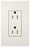 Lutron Duplex Outlet, 125 VAC at 60 Hz, 20A, 2-Pole, 3-Wire, 5-20R, Tamper Resistant, Grounding Dimming Receptacle - Satin Biscuit