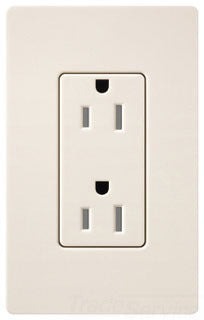 Lutron Duplex Outlet, 125 VAC at 60 Hz, 20A, 2-Pole, 3-Wire, 5-20R, Tamper Resistant, Grounding Dimming Receptacle - Satin Eggshell