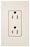 Lutron Duplex Outlet, 125 VAC at 60 Hz, 15A, 2-Pole, 3-Wire, 5-15R, Tamper Resistant, Grounding Dimming Receptacle - Satin Eggshell