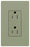 Lutron Duplex Outlet, 125 VAC at 60 Hz, 15A, 2-Pole, 3-Wire, 5-15R, Tamper Resistant, Grounding Dimming Receptacle - Satin Greenbriar