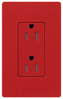 Lutron Duplex Outlet, 125 VAC at 60 Hz, 20A, 2-Pole, 3-Wire, 5-20R, Tamper Resistant, Grounding Dimming Receptacle - Satin Hot