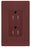 Lutron Duplex Outlet, 125 VAC at 60 Hz, 15A, 2-Pole, 3-Wire, 5-15R, Tamper Resistant, Grounding Dimming Receptacle - Satin Merlot
