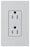 Lutron Duplex Outlet, 125 VAC at 60 Hz, 20A, 2-Pole, 3-Wire, 5-20R, Tamper Resistant, Grounding Dimming Receptacle - Satin Palladium