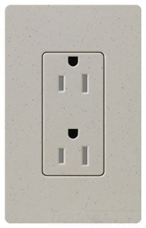 Lutron Duplex Outlet, 125 VAC at 60 Hz, 20A, 2-Pole, 3-Wire, 5-20R, Tamper Resistant, Grounding Dimming Receptacle - Satin Stone