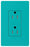 Lutron Duplex Outlet, 125 VAC at 60 Hz, 15A, 2-Pole, 3-Wire, 5-15R, Tamper Resistant, Grounding Dimming Receptacle - Satin Turquoise
