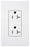 Lutron Duplex Outlet, 125 VAC at 60 Hz, 20A, 2-Pole, 3-Wire, 5-20R, Tamper Resistant, Grounding Dimming Receptacle - Satin Snow