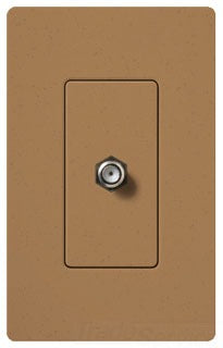 Lutron Cable Jack, Modular, F Connector Coaxial, Snap-In Mount - Satin Terracotta