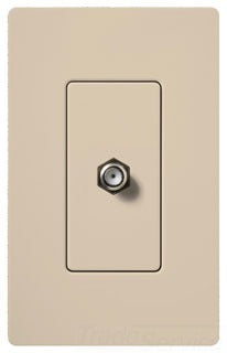 Lutron Cable Jack, Modular, F Connector Coaxial, Snap-In Mount - Satin Taupe