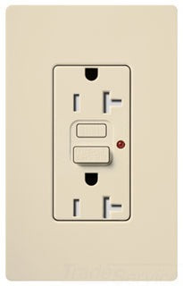 Lutron GFCI Outlet, Duplex w/ LED Indicator Light, 5-20R, 20A, 125V, 2-Pole, 3-Wire, Back Wired, Commercial/Residential Grade - Satin Eggshell