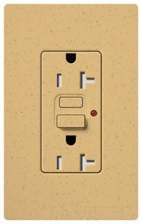 Lutron GFCI Outlet, Duplex w/ LED Indicator Light, 5-20R, 20A, 125V, 2-Pole, 3-Wire, Back Wired, Commercial/Residential Grade - Satin Goldstone