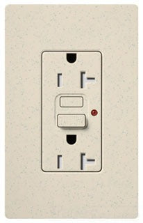 Lutron GFCI Outlet, Duplex w/ LED Indicator Light, 5-20R, 20A, 125V, 2-Pole, 3-Wire, Back Wired, Commercial/Residential Grade - Satin Limestone