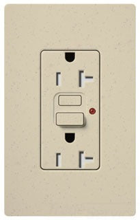 Lutron GFCI Outlet, Duplex w/ LED Indicator Light, 5-20R, 20A, 125V, 2-Pole, 3-Wire, Back Wired, Commercial/Residential Grade - Satin Stone