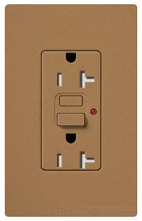 Lutron GFCI Outlet, Duplex w/ LED Indicator Light, 5-20R, 20A, 125V, 2-Pole, 3-Wire, Back Wired, Commercial/Residential Grade - Satin Terracotta